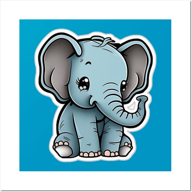 Baby Elephant Wall Art by Scribbl